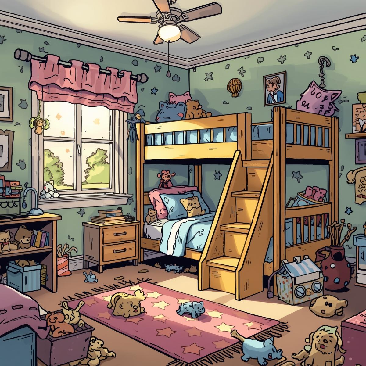 Etagenbett mit treppe.